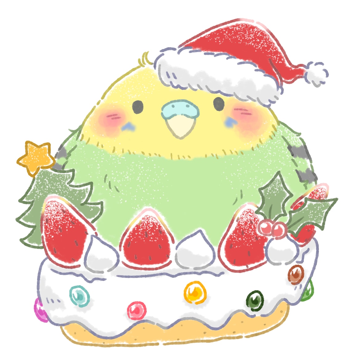 デフォルメした鳥ちゃんをトッピングします ケーキやお菓子の上にお好きな鳥ちゃんを乗せたイラストです! イメージ2