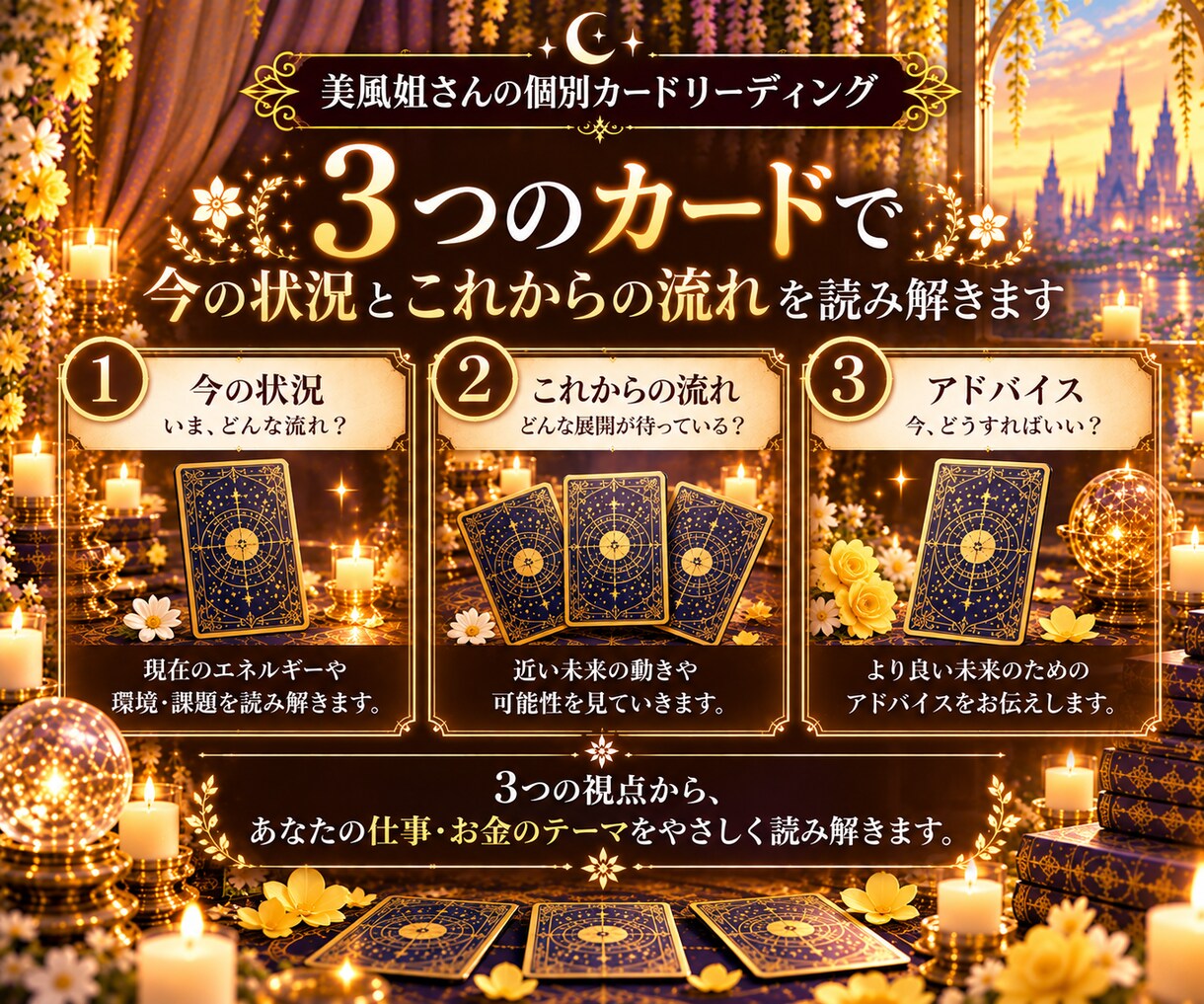 仕事・金運のお悩みをカードで紐解きます 転職・働き方・収入…仕事とお金の迷いを読み解きます イメージ3