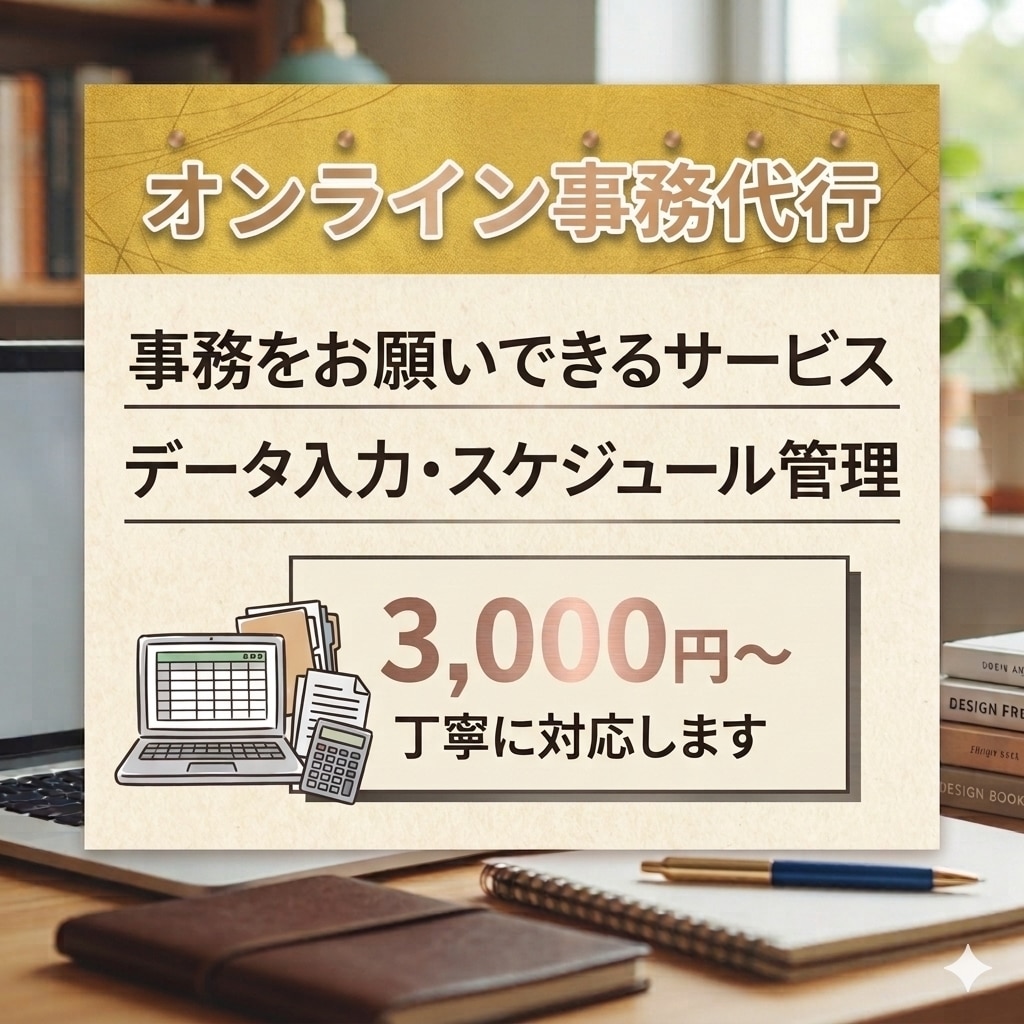 面倒な事務作業を代行します 丁寧・迅速に対応します。面倒な事務作業をお任せください！ イメージ1