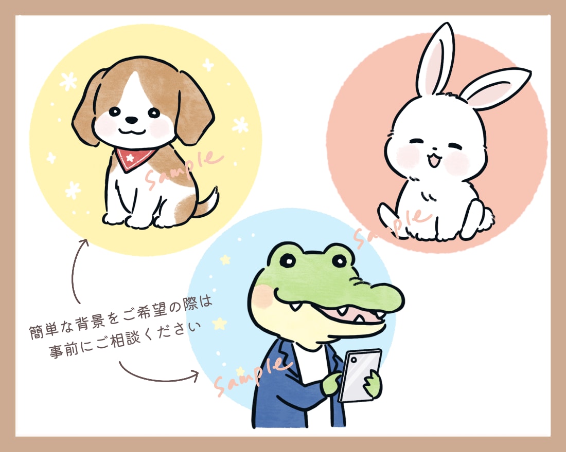 表情違い1つ付き！愛されゆるかわ動物描きます 商用可◎SNS／ブログ／YouTube／挿絵などに最適です！ イメージ8
