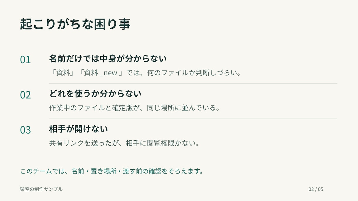 支給原稿を見やすい5枚のパワポ資料に整えます 研修・業務説明に。編集可能なPPTXと配布用PDFを納品 イメージ2