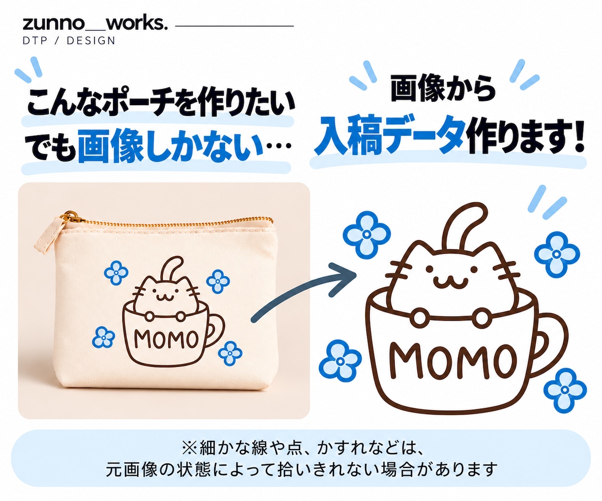 画像・手書きロゴを印刷用データにします 印刷会社勤務のスタッフが丁寧にトレースします イメージ2