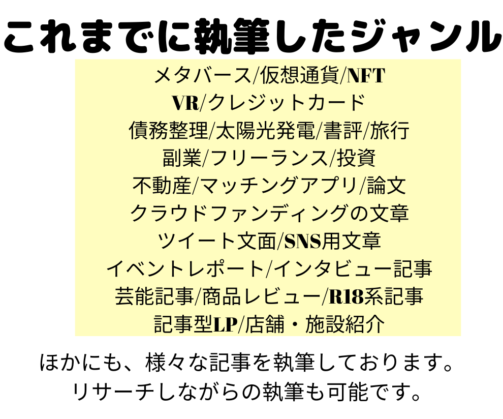 SEO対策込み！多ジャンル文章の執筆します 1文字＝7円〜/1記事〜大量発注まで柔軟に対応します！ イメージ6