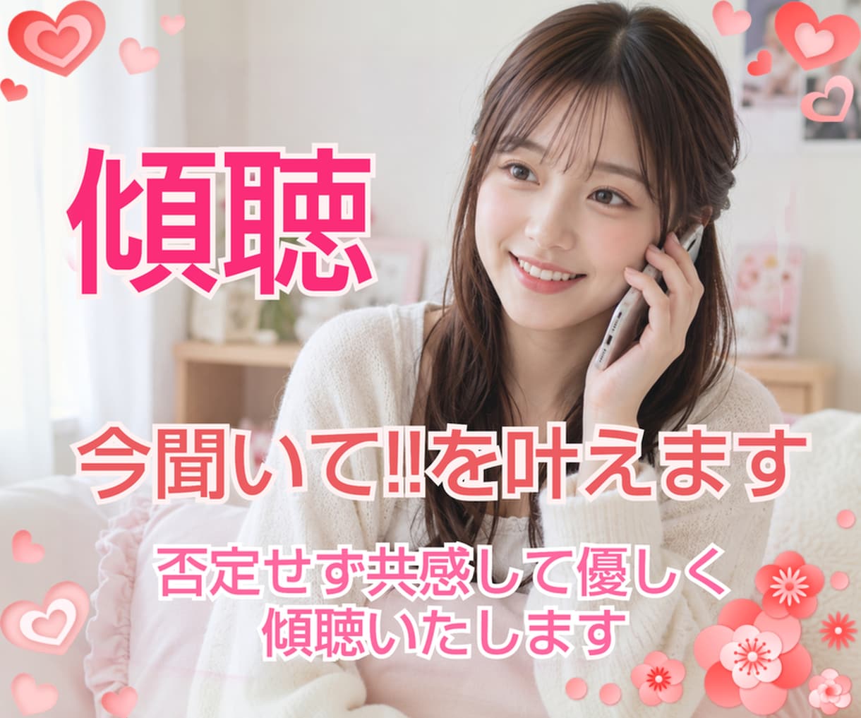 傾聴★あなたの今聞いて！！を全て受入れます 傾聴のプロとして否定批判アドバイスの押付け一切いたしません イメージ3