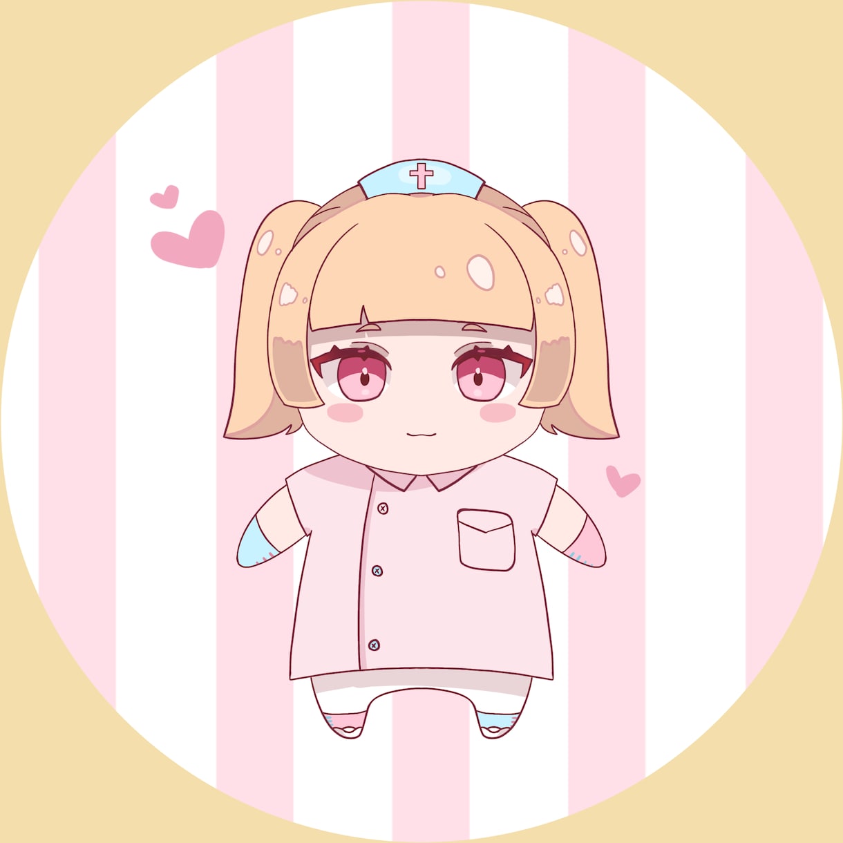 かわいい女の子のぬい風アイコン描きます ぬいぐるみ風のイラストです。自分だけのアイコンが欲しい方に イメージ1