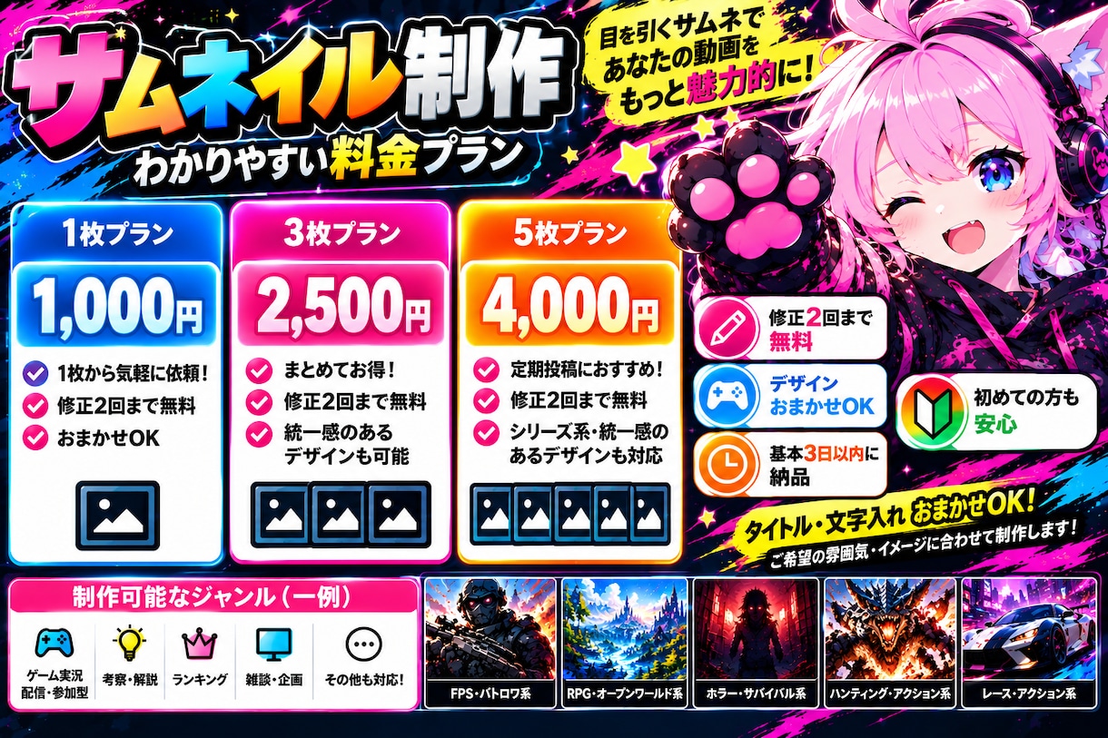 YouTubeの目を引くサムネイルを制作します ゲーム実況・考察・配信対応！目を引くサムネを制作 イメージ3