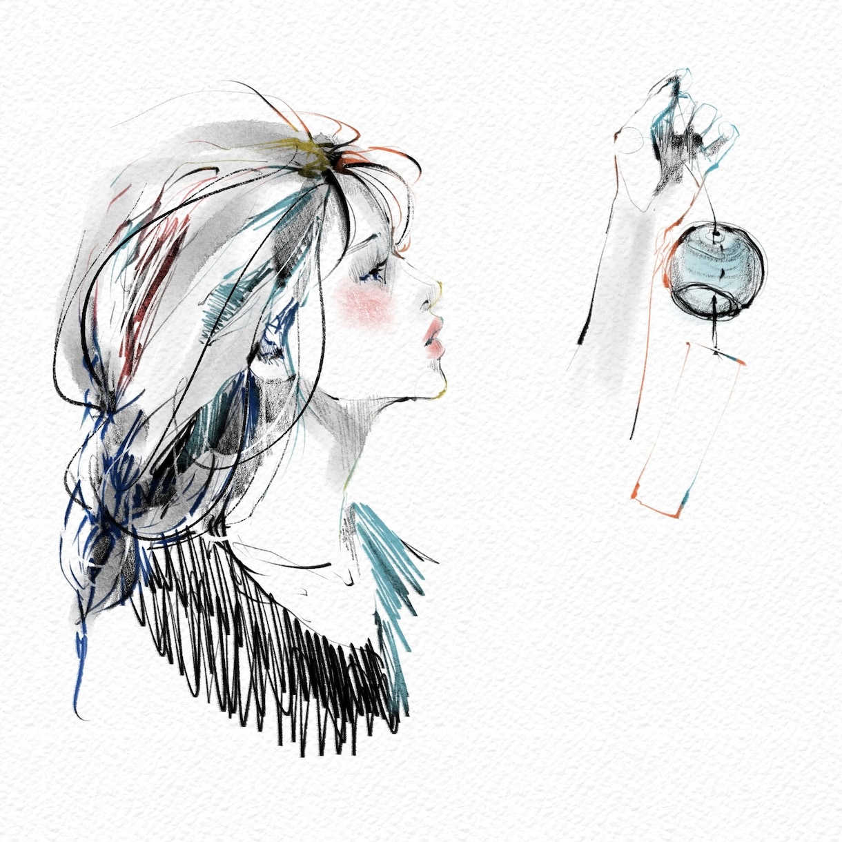 ゆるい雰囲気の女の子を描きます カラー、モノクロ、写真を元にした似顔絵等もOK イメージ10
