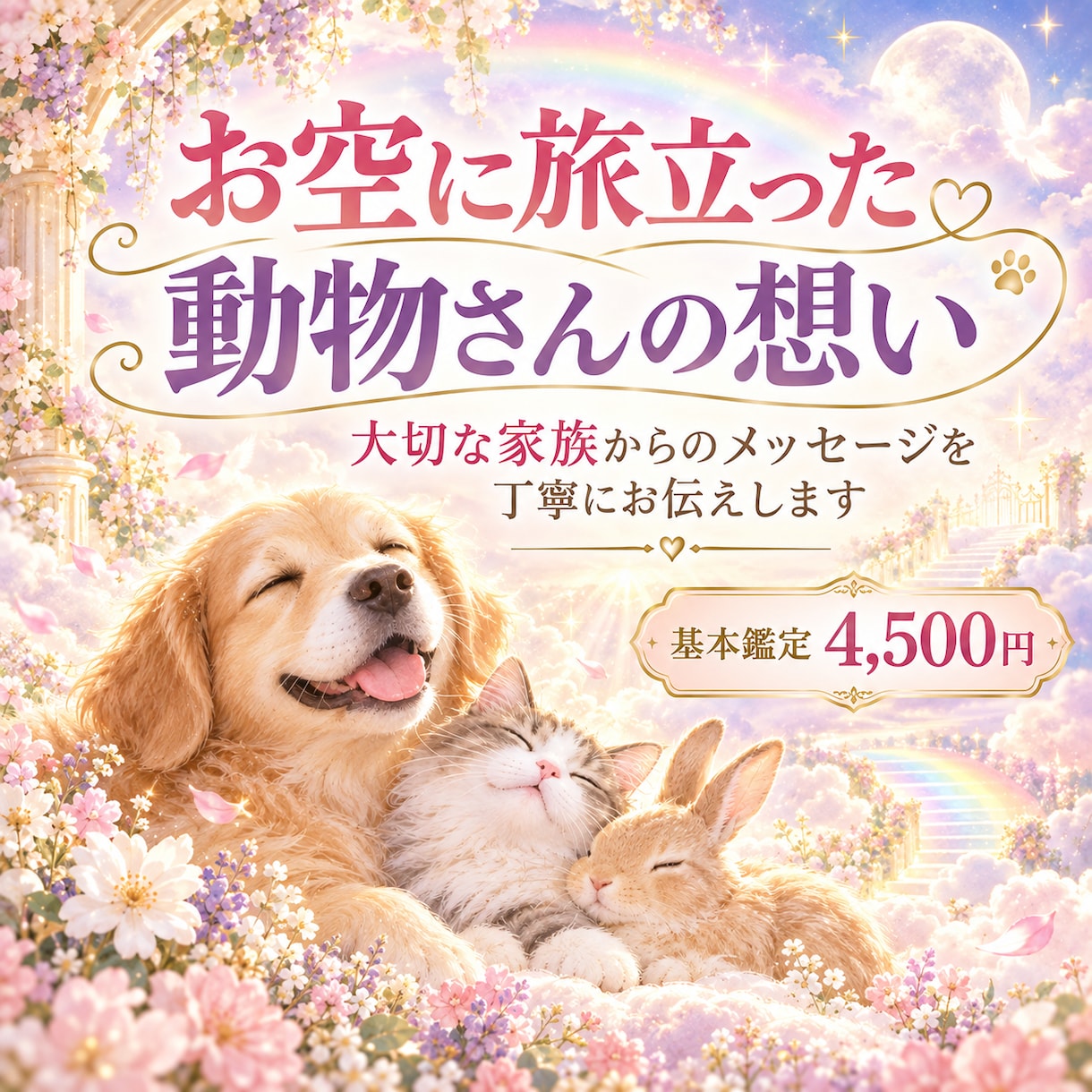お空に旅立った動物さんの想いを丁寧にお伝えします もう一度聞きたい事 伝えたい事感じ取ったメッセージ イメージ1