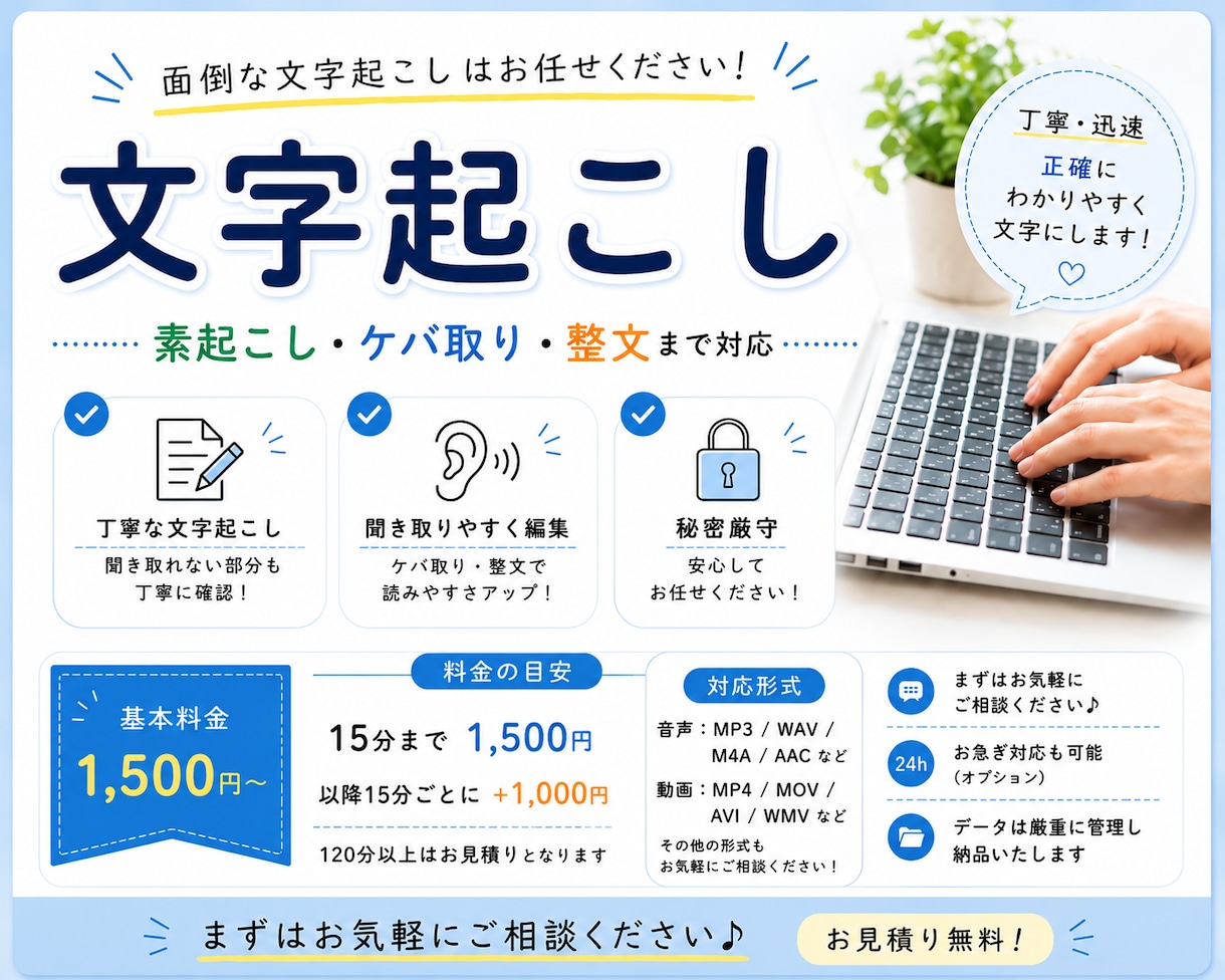 話者分け対応！文字起こしします 文字起こしに時間を取られていませんか？ イメージ1