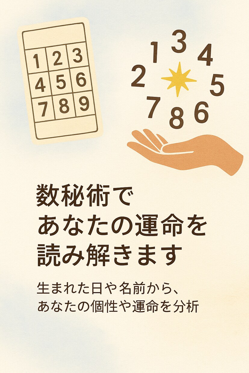 数秘術で人生テーマと今の運気をお伝えしますます 本質・使命・現在の流れまで総合的に読み解きます イメージ1