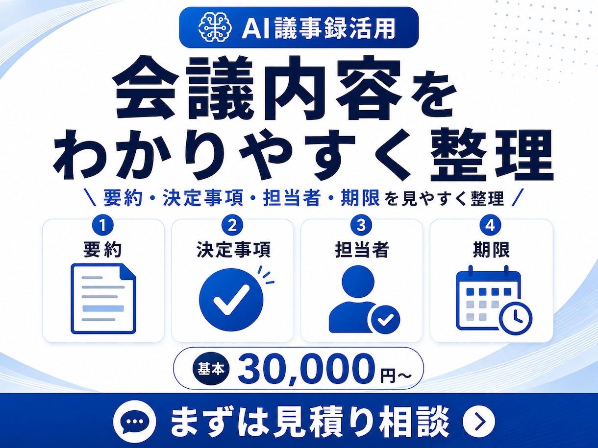 完全自動化！音声から議事録・タスク化します 会議後の要約・担当者・期限整理を自動化します！ イメージ2