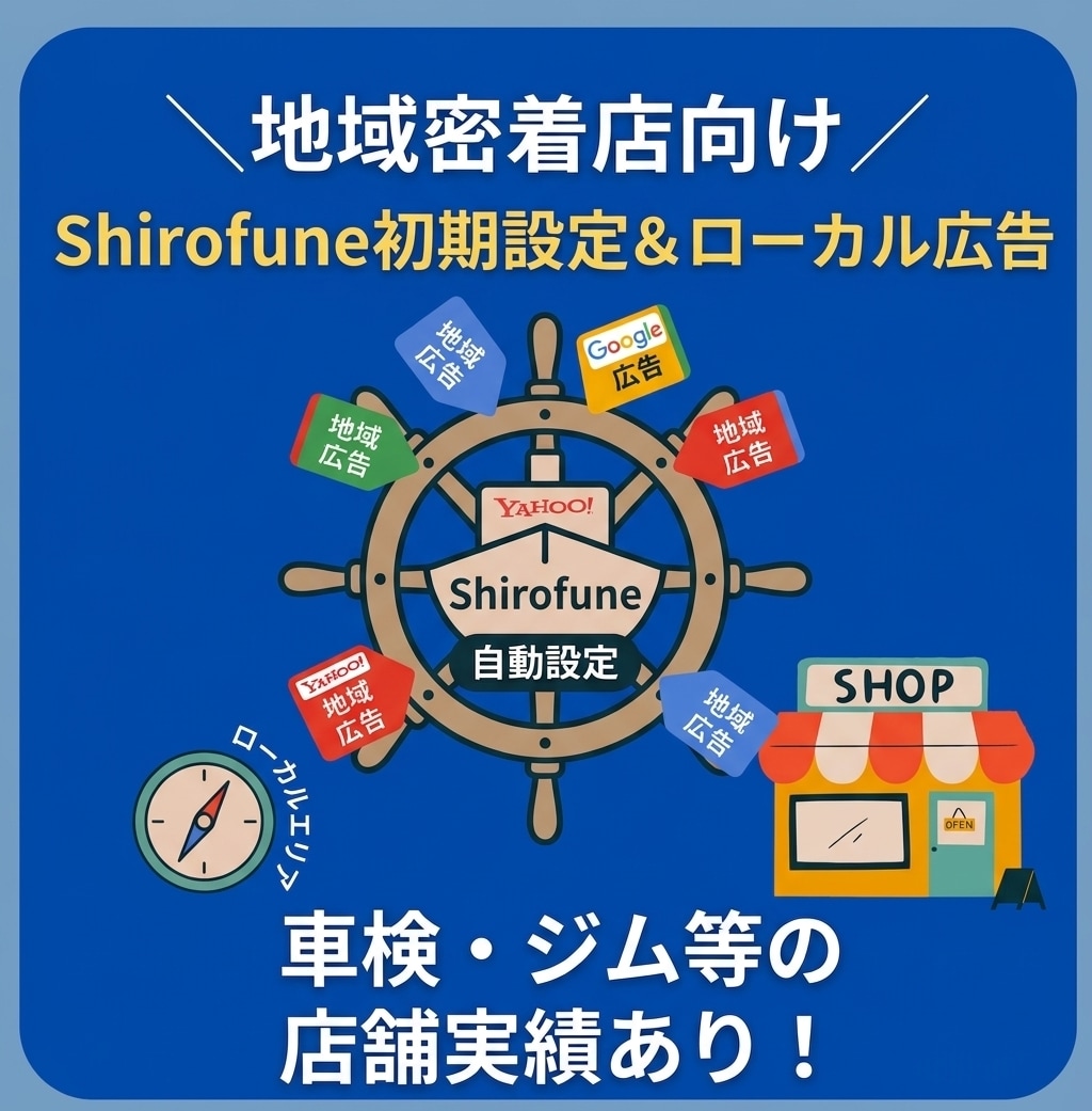 Shirofune初期設定とローカル広告支援します 地域密着集客のプロがキーワード選定や広告文作成まで伴走 イメージ1