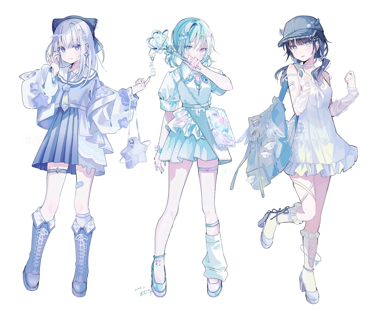 透明感と色彩で惹くキャラデザ、立ち絵描きます 配信、グッズ用などキャラデから立ち絵まで制作します イメージ3