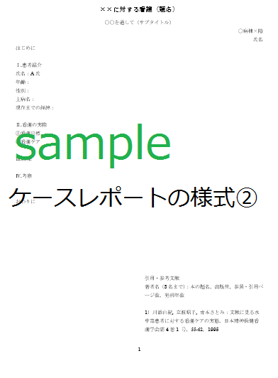 看護の資料作成！ケースレポートの作成を手伝います すぐ書き出せる！様式・書き方・実際の例をまとめてお送りします イメージ2