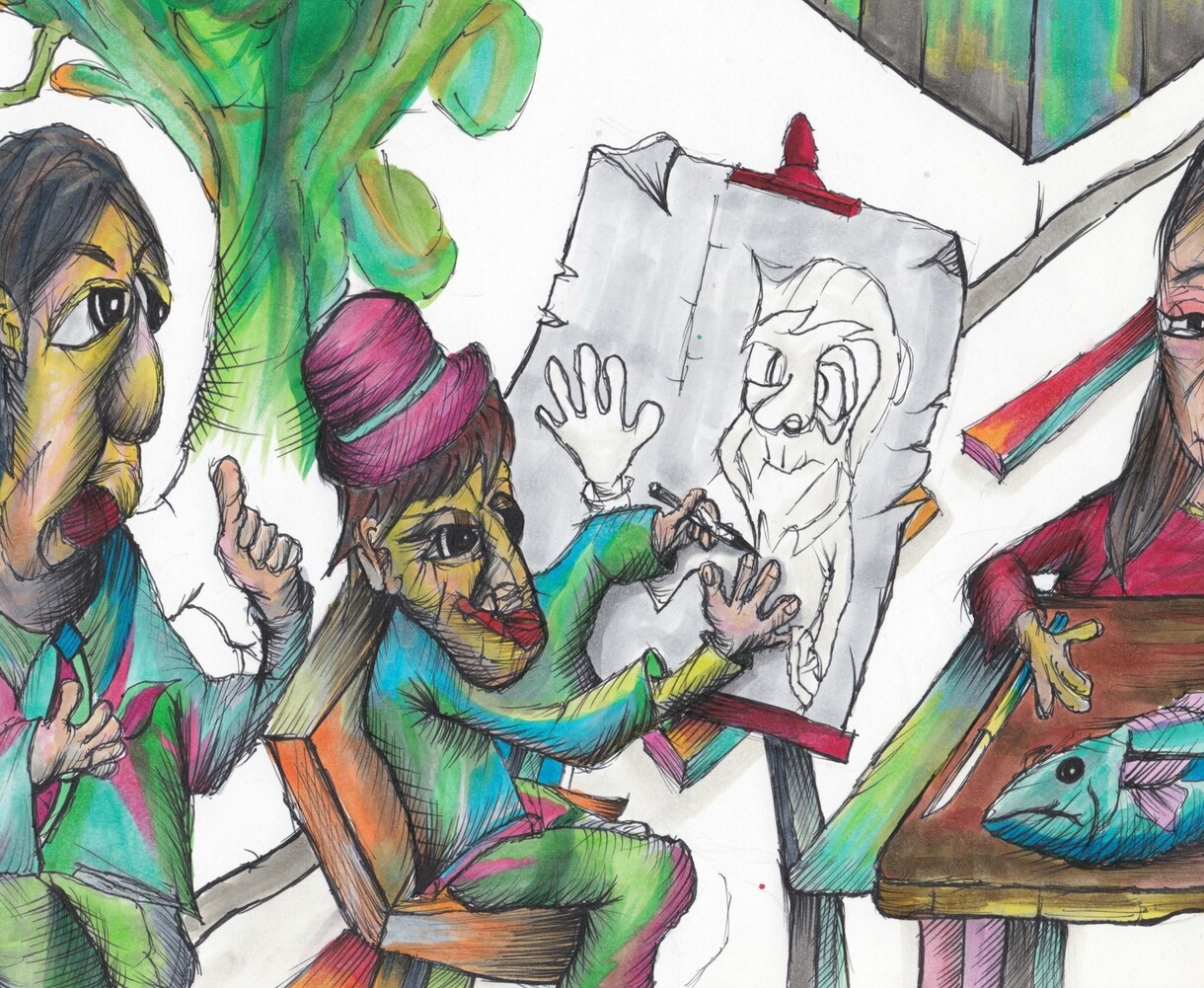 世界の人々を幸せにします オラクルイラストをコンセプトにした絵画・似顔絵 イメージ2
