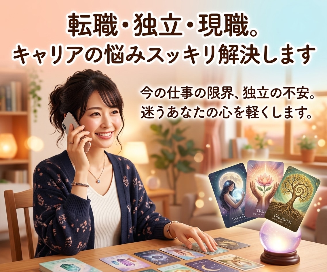 転職・独立・現職。キャリアの悩みスッキリ解決します 今の仕事の限界、独立の不安。迷うあなたの心を軽くします。 イメージ1