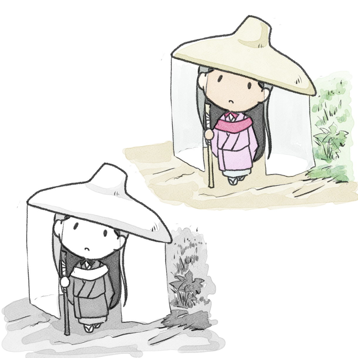 シンプルなデジタル水彩の人物をイラスト承ります 印刷可能なデジタルデータでの納品も可能です。 イメージ3