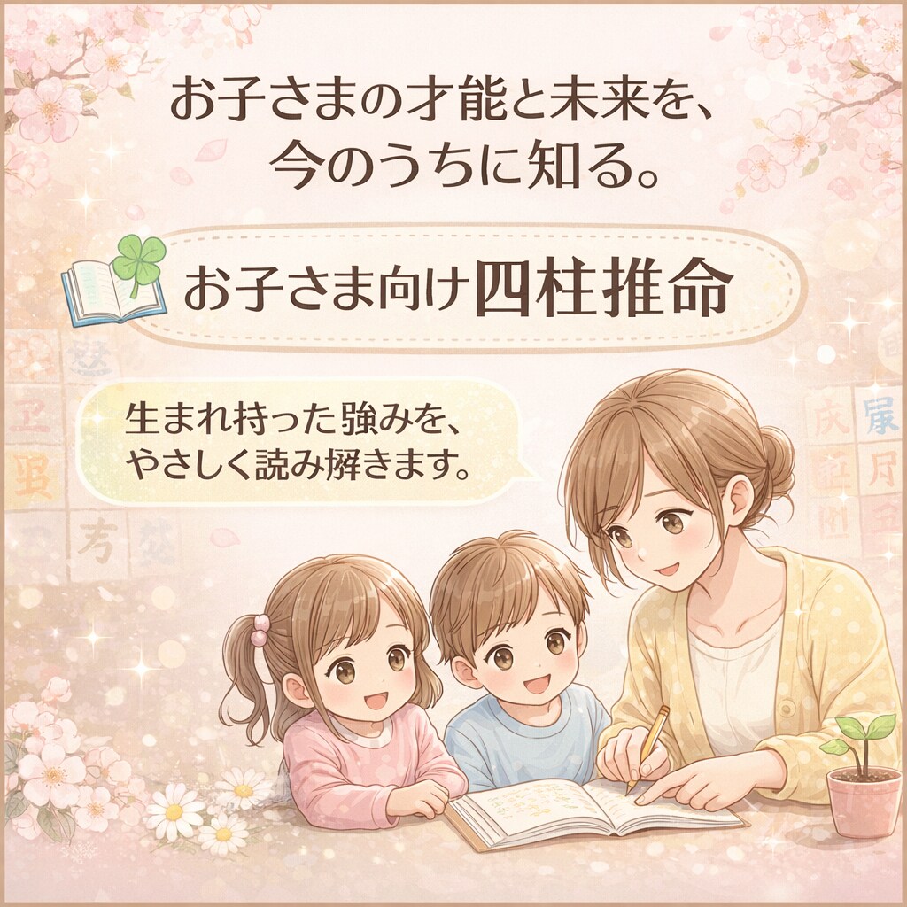 お子さまの命式で今後の人生見ます 生まれ持った強みを、やさしく読み解きます イメージ1