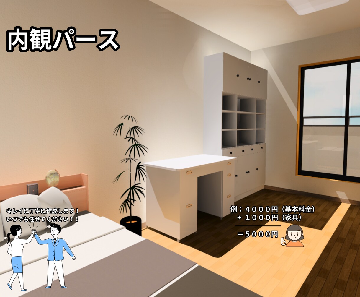 最短１日で外観、内観イメージパース作成します 家づくりのイメージパース、マイホームデザインをイメージ化！！ イメージ4