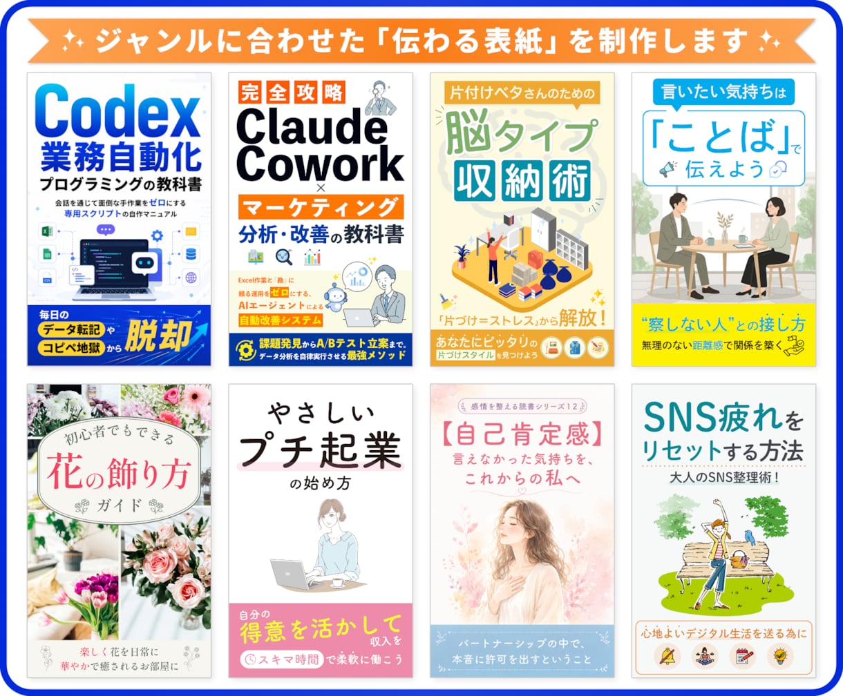 クリックされるKindle電子書籍の表紙制作します プロがデザイン｜クリック率売上向上｜本出版｜初めての方も安心 イメージ2