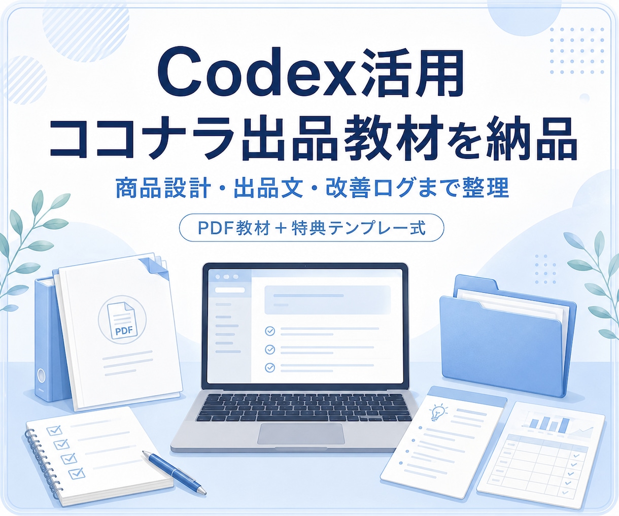Codex活用｜ココナラ出品教材を納品します AIに丸投げせず、出品作業を仕組み化 イメージ1