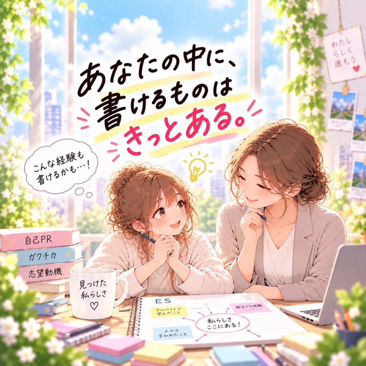 ESが書けない状態から自己PR・志望動機を考えます 「何を書けばいい？」から大丈夫。一緒に強み・経験を見つけます イメージ3