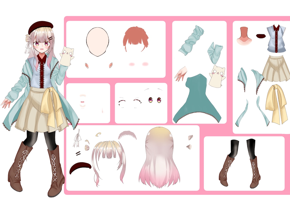 VTuberさん必見！パーツ分けイラスト描きます 魅力的なキャラデザ、立ち絵を製作致します。 イメージ2