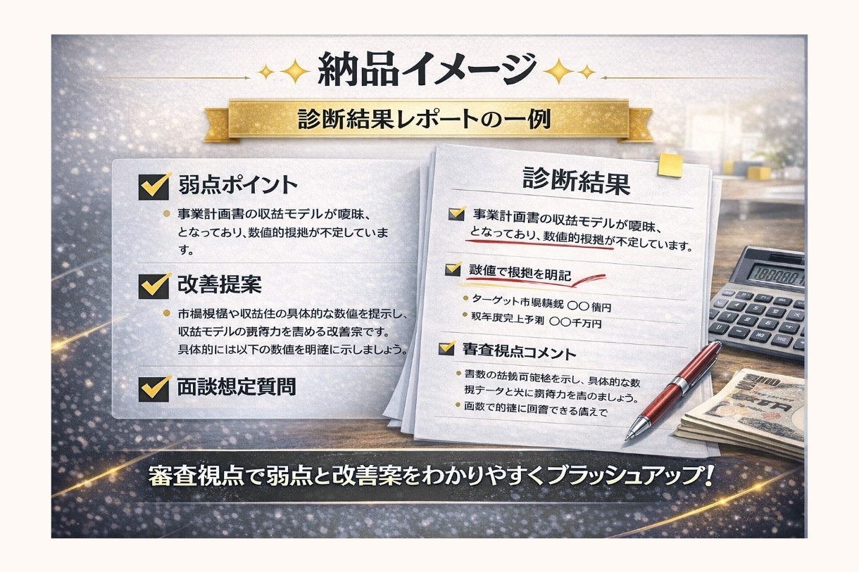 日本政策金融公庫の事業計画書を診断します 審査視点で弱点と改善ポイントを整理します イメージ5
