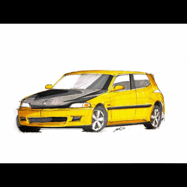 愛車のイラストを描きます サインペンでA4紙にスケッチします イメージ3