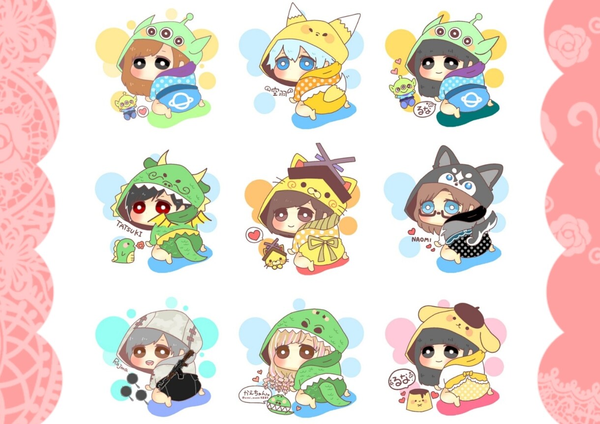 好きなパーカー着せよう！赤ちゃん風アイコン描きます 【大好評！】【Thank you♡おまけ付き】 イメージ9
