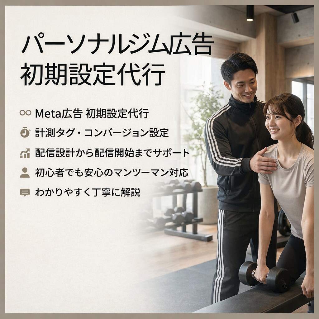 Instagram/Facebook広告設定します 【パーソナルジム専用】初期設定・計測・出稿まですべて承ります イメージ1