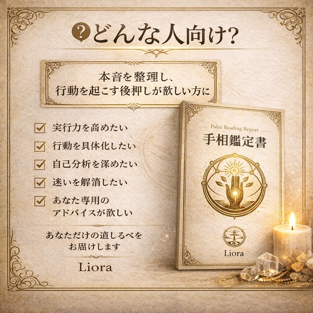 手相から本質を読み解き行動設計まで落とし込みます 迷いを整理し次の一歩が明確になる手相鑑定（鑑定書形式） イメージ3