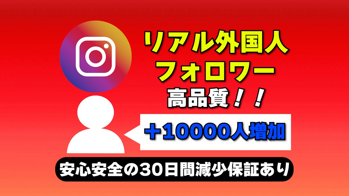 Instagramのフォロワーを1万人増やします 高品質＆激安で1万人増加★複数アカウント振り分けOK！ イメージ1