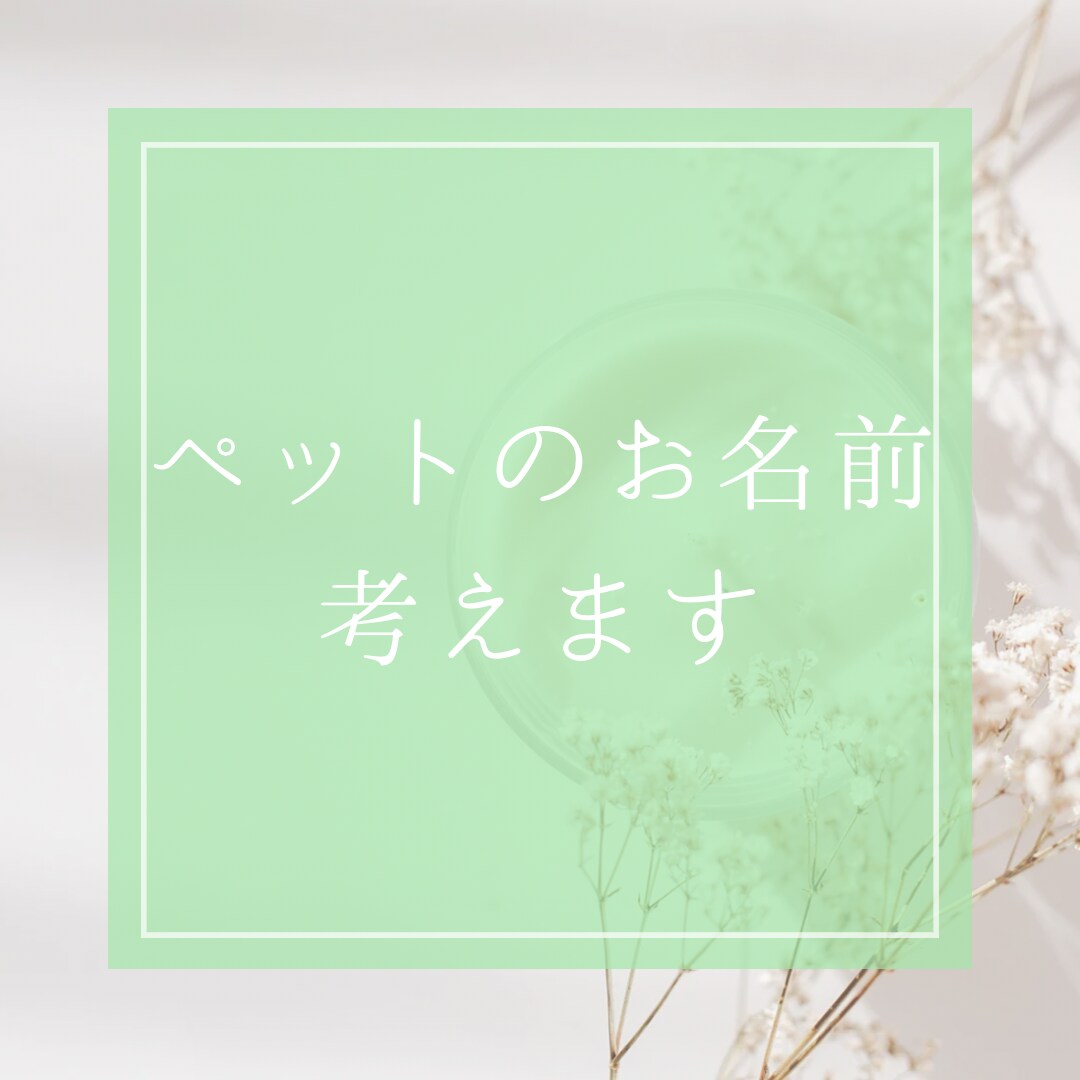 ペットの命名お手伝い致します 新しく家族になるペットのお名前考えます イメージ1