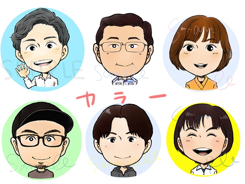 リアル過ぎずシンプル過ぎない似顔絵描きます ♪アイコン、名刺などにぴったりです♪ イメージ3