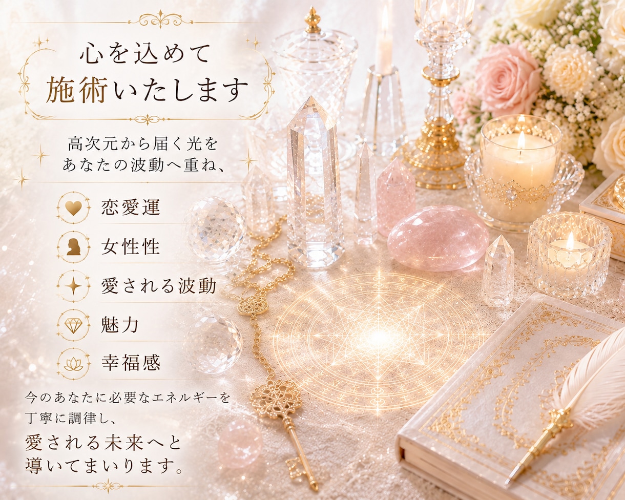 愛されヒーリング｜恋愛モテ波動・魅力アップします 引き寄せ・縁結び・恋愛成就｜白魔術で愛され体質へ イメージ8
