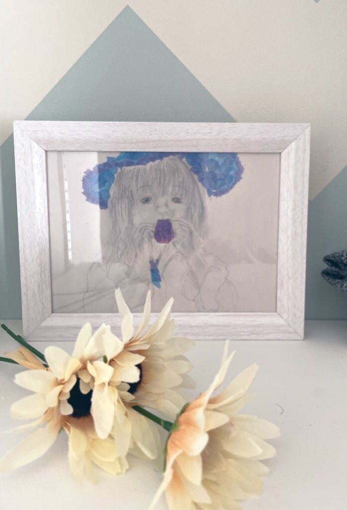 お子さまの絵を描きます 柔らかいタッチの鉛筆画とちぎり絵のmix画法 イメージ5