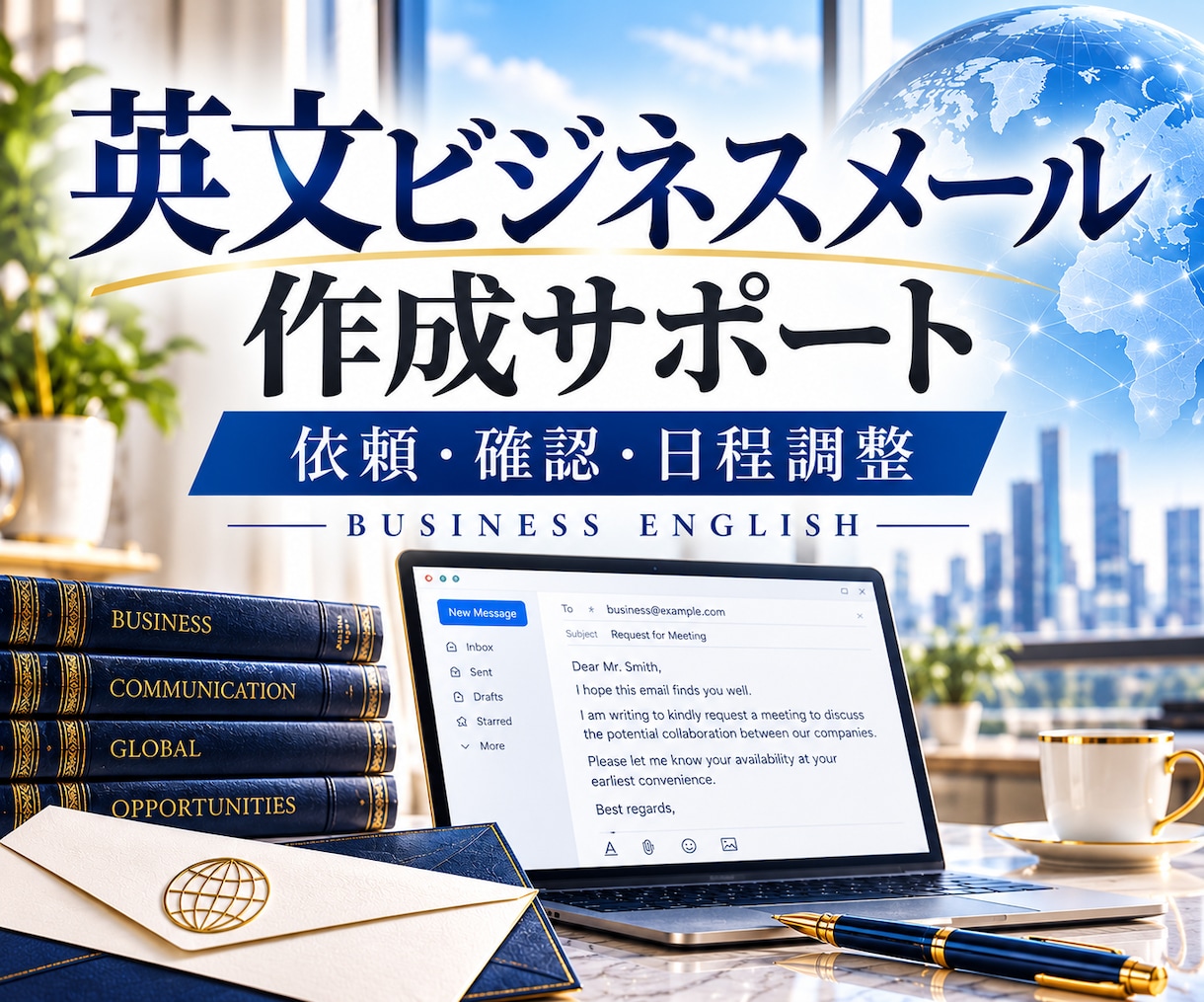 英文ビジネスメールの作成を支援します 海外との業務連絡を、意図が伝わる文面へ イメージ1