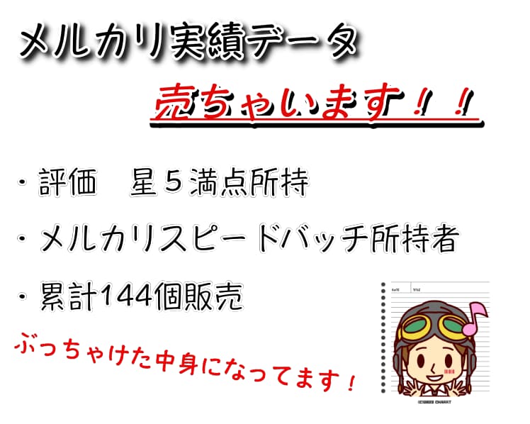メルカリの実績エクセルデータ売ります メルカリで何を売ればいいのか分からない方は必見です イメージ3