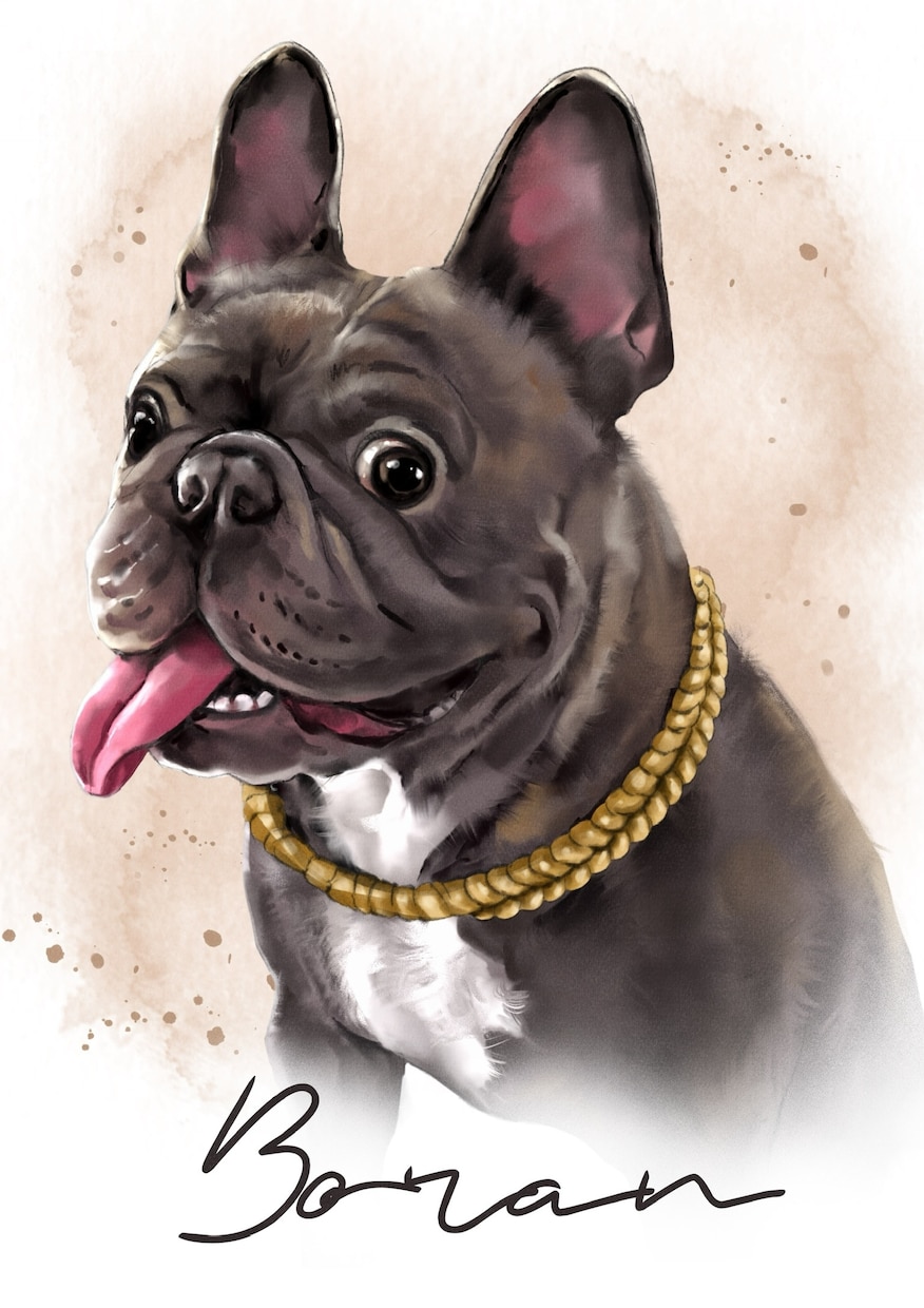 ペットのお写真をもとにデジタル水彩似顔絵を描きます 【ペットプラン】素敵な写真をより鮮やかに仕上げます✨ イメージ1