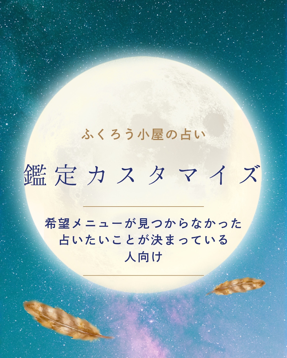 あなたの占いたい内容に合わせてカスタマイズします お悩み内容がはっきりしてる方向け！カスタマイズメニュー イメージ1