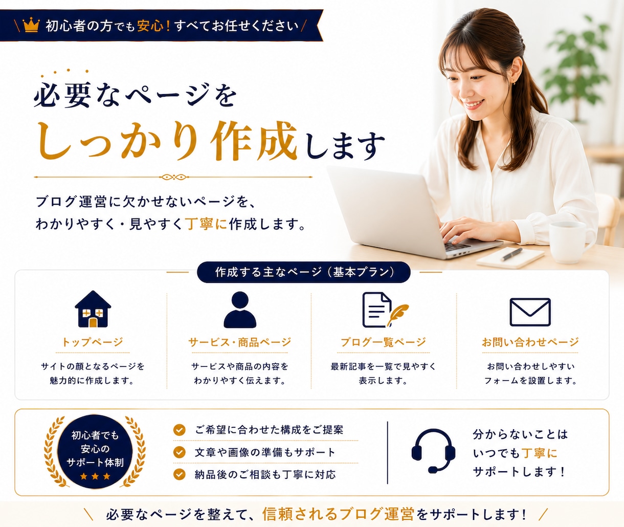 初心者向けWordPressブログを制作します 初期設定から記事投稿できる状態まで丁寧に整えます イメージ5