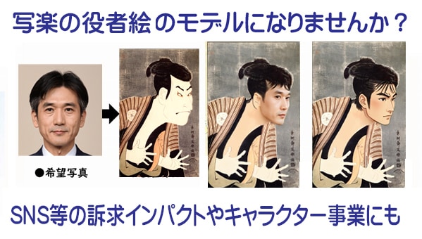 歌麿と写楽の正式浮世絵のモデルにします 浮世絵合成は商用利用許諾付で、キャラクター事業にもお勧め イメージ2