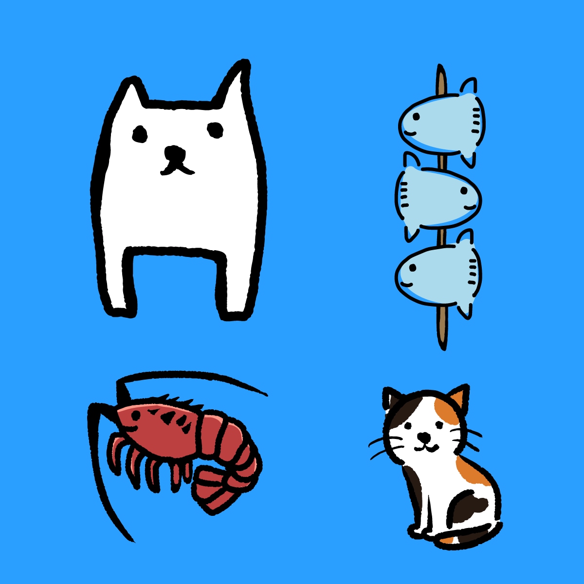 超シンプルでゆる可愛いシュールなイラストを描きます 手描き風の超デフォルメされた動物・人物なんでも愛らしく制作！ イメージ1