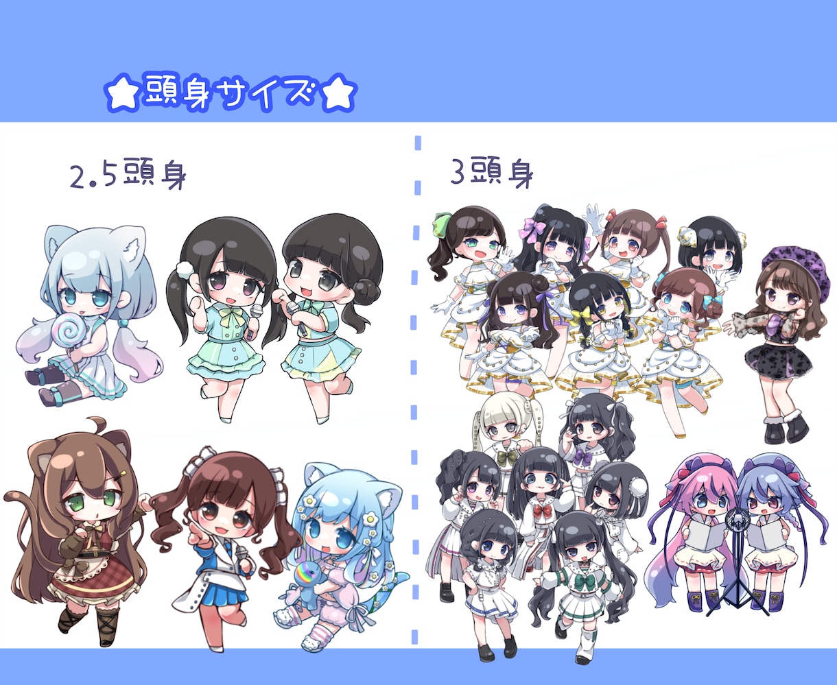 ちゅるるん♡ぷっくり可愛いミニキャラ描きます アイコン、グッズ、似顔絵、配信動画などに♪ イメージ5