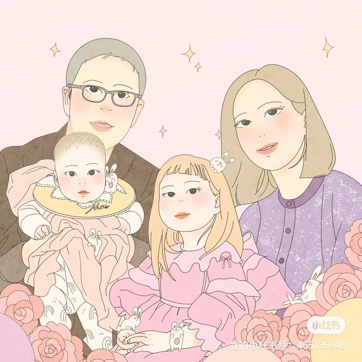個人や家族の似顔絵を制作します サイズは変更できます。心を込めて描きます イメージ1