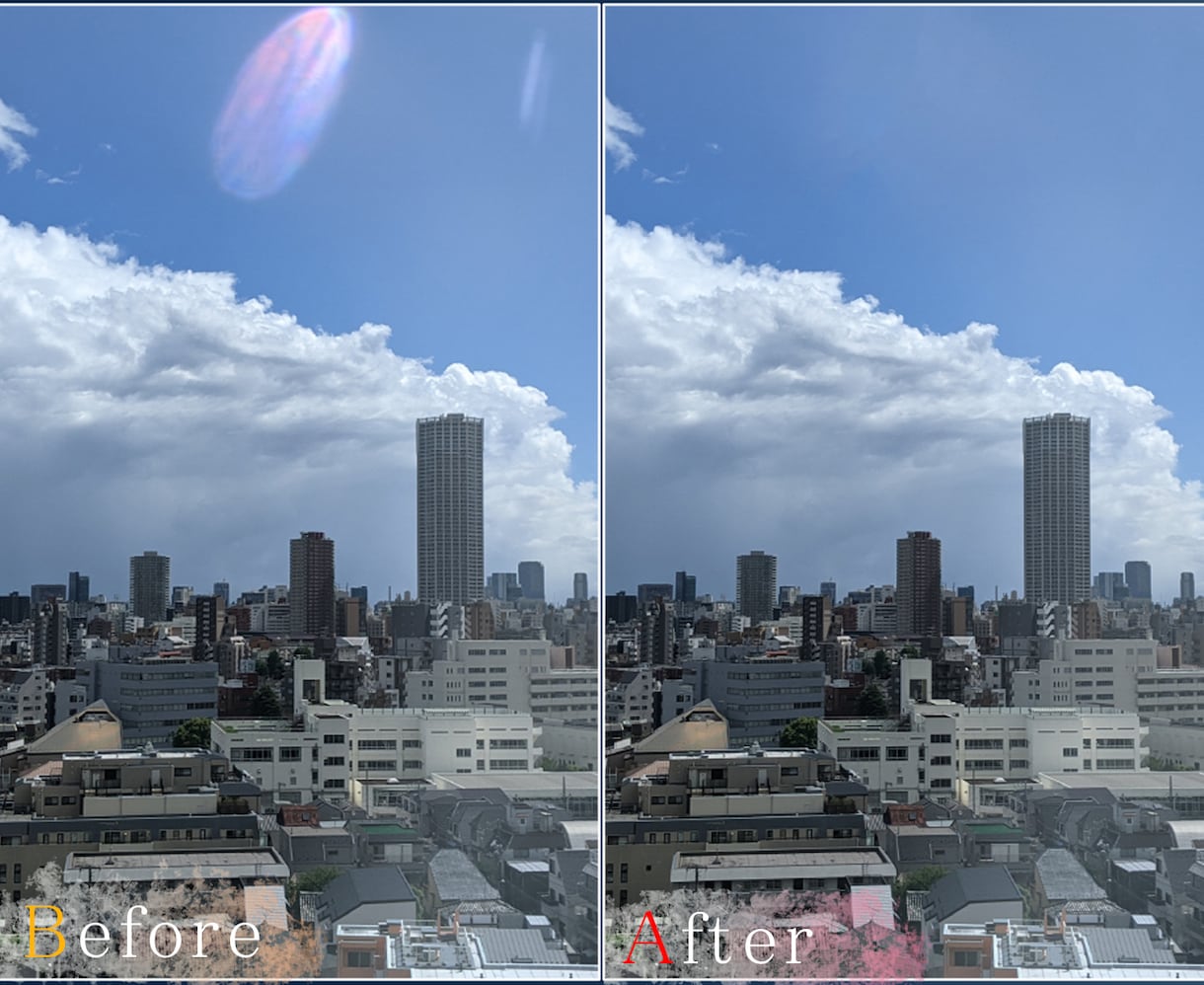 写真に写った消したい対象を修正します 現役デザイナーが一枚づつ丁寧に修正します イメージ2
