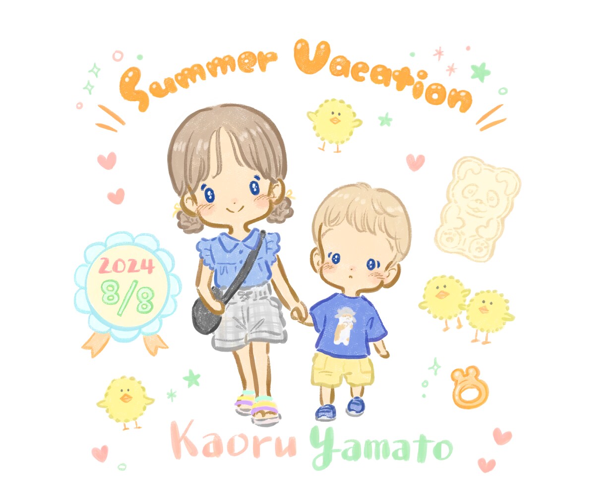 手描き風の可愛い似顔絵お描きします プレゼントにぴったりのゆるかわデフォルメ似顔絵♡ イメージ3