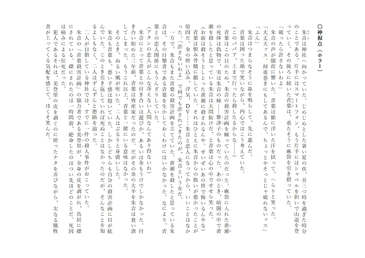 著作権譲渡・商用利用可！オーダーメイド小説書きます 小説、シナリオ、リライト、記事作成。純文学からラノベまで！ イメージ7