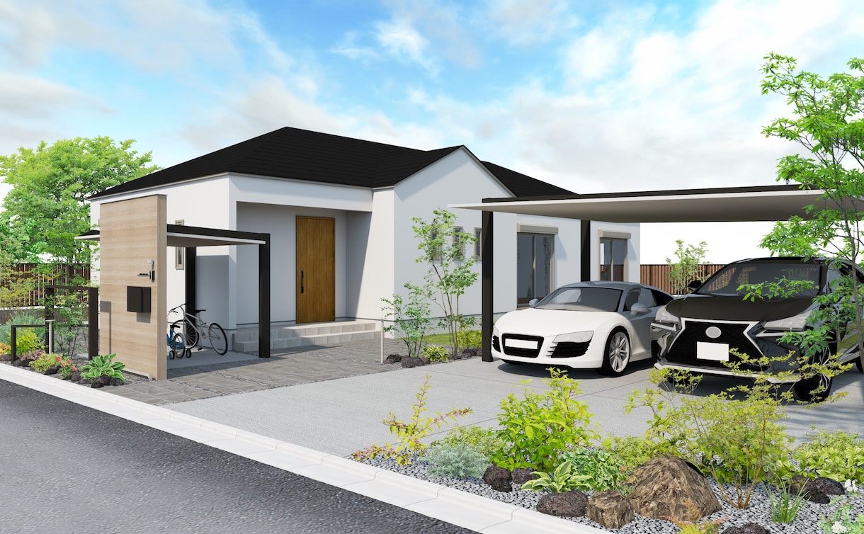 戸建住宅の外観・外構CGパース制作ます 外構施工店・戸建工務店様向け　販売促進・お客様提案用に イメージ3